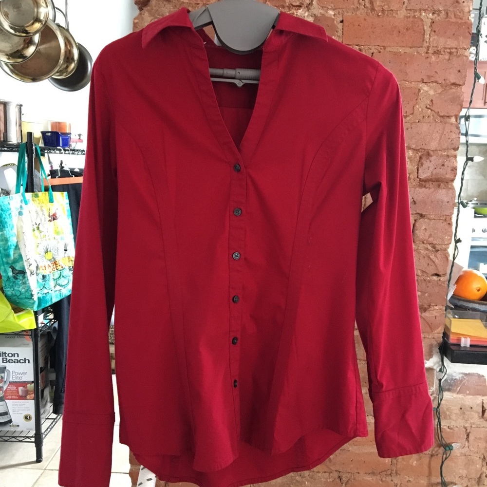 Express red dress shirt